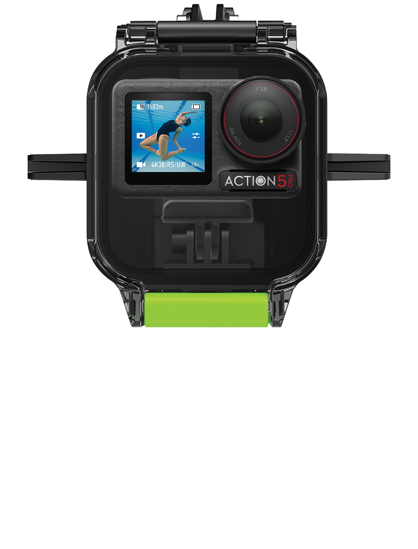 Seavu Explorer+ 水下相机外壳，内置 DJI Action 5 Pro